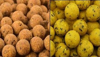 Assortiment de bouillettes de différents parfums, tailles et couleurs